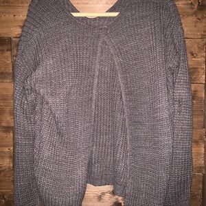 Open back knit sweater